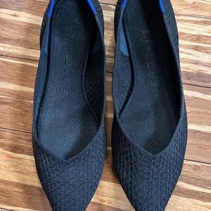 Rothy’s black pointed flats. Size 10.5